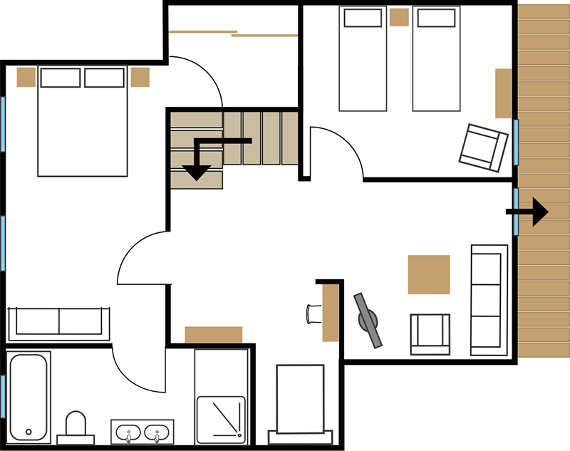 Upstairs floor plan 